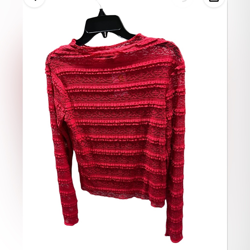 Red Lace Top - Size Large